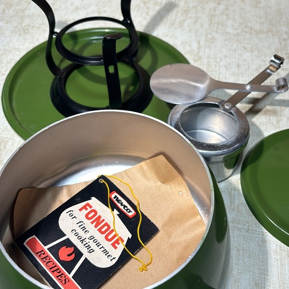 Vintage MCM  Avocado Green Fondue Set - By Nevco (NWT) - Picture 9 of 12